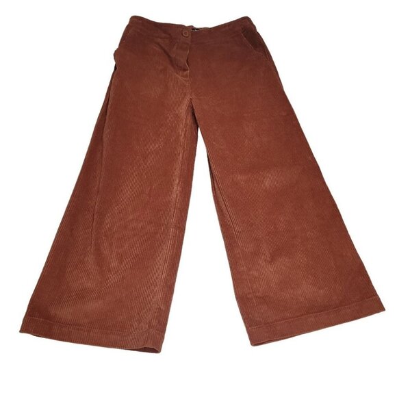 Pants - Doe & Rae Womens Brown Wide Leg Corduroy Pants High Rise